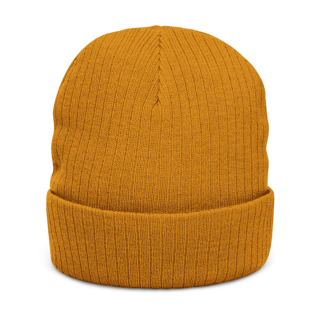 Musikfabrik Emblem Knit Beanie — Embroidered Minimal Logo Winter Hat