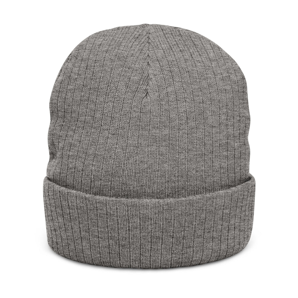 Musikfabrik Emblem Knit Beanie — Embroidered Minimal Logo Winter Hat