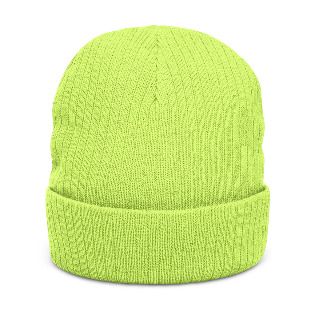 Musikfabrik Emblem Knit Beanie — Embroidered Minimal Logo Winter Hat