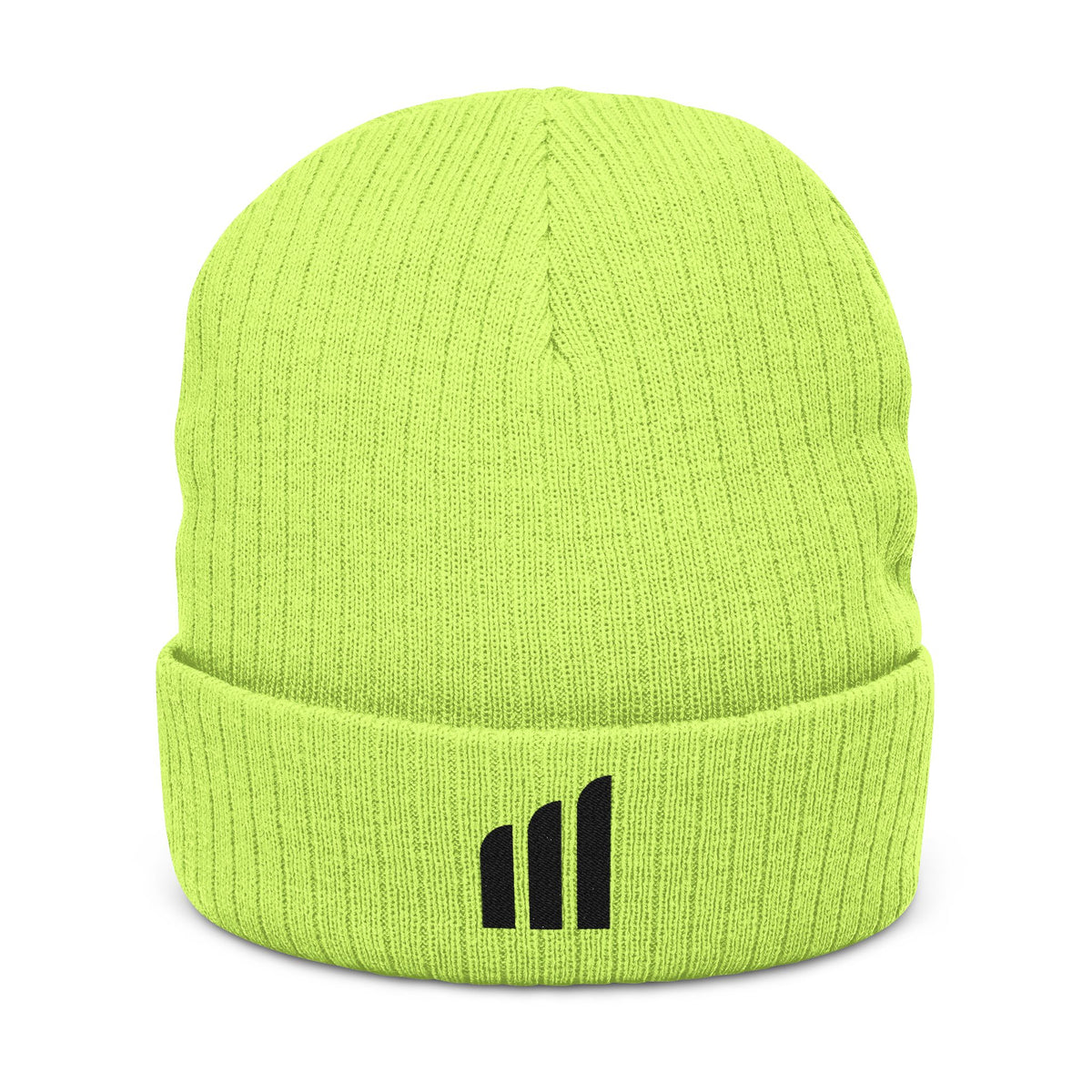 Musikfabrik Emblem Knit Beanie — Embroidered Minimal Logo Winter Hat